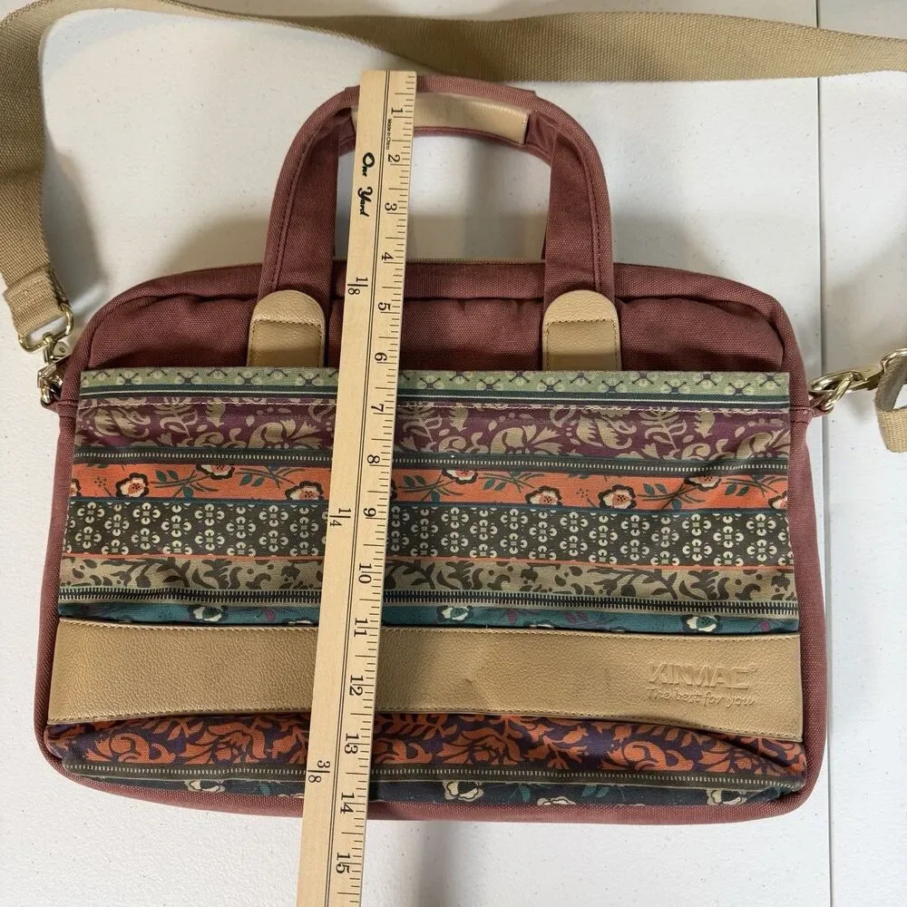 Kinmac Laptop Shoulder Messenger Bag Multicolored Boho Floral